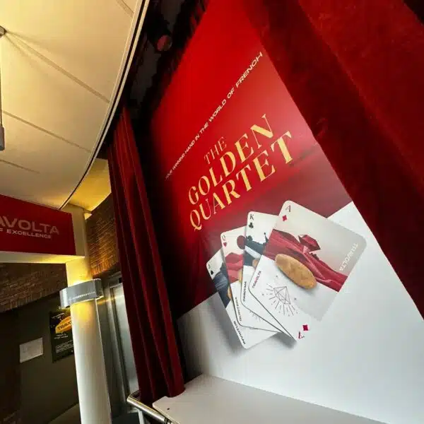 Display met Golden Quartet branding en productvisual tijdens HZCP Potato Days